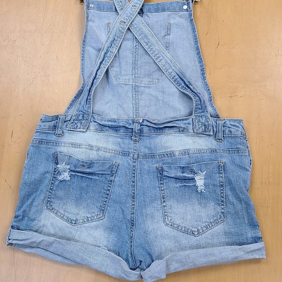 Juniors - Wallflower - Jean Bib Shorts - Picture 3 of 5